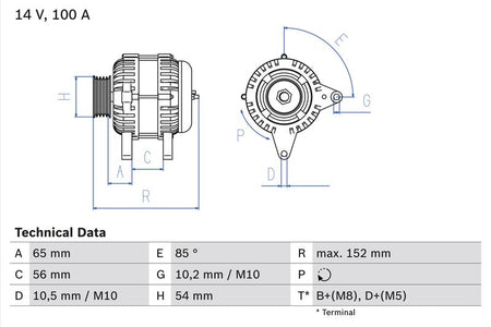 Bosch 0986047270 Alternator - 1
