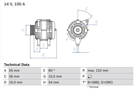 Bosch 0986047280 Alternator - 1