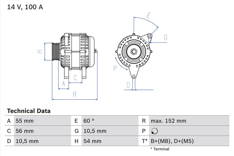 Bosch 0986047280 Alternator - 1