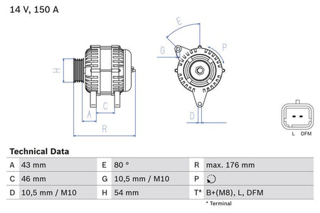 Bosch 0986047360 Alternator - 1