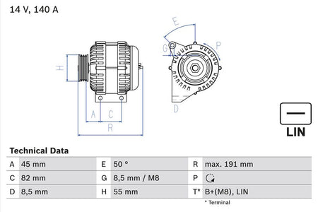 Bosch 0986047380 Alternator - 1