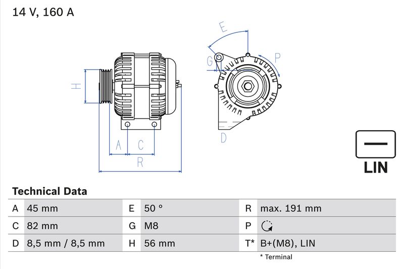 Bosch 0986047500 Alternator - 1