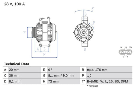 Bosch 0986047820 Alternator - 1