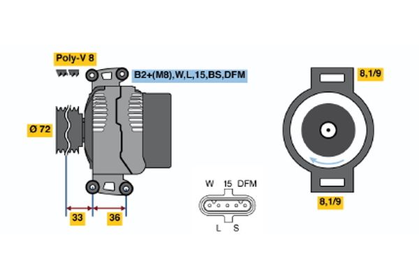Bosch 0986047820 Alternator - 2
