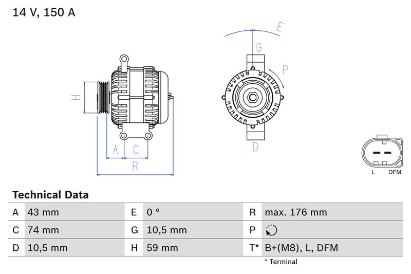 Bosch 0986047910 Alternator - 1