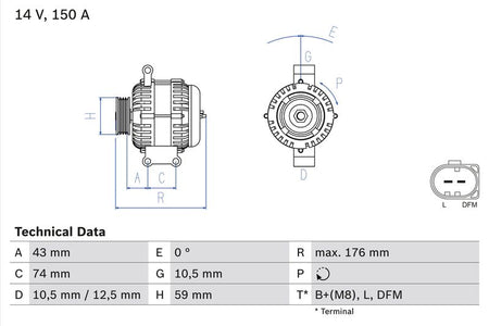 Bosch 0986047920 Alternator - 1