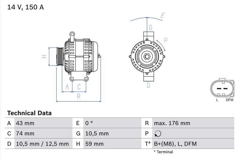 Bosch 0986047920 Alternator - 1