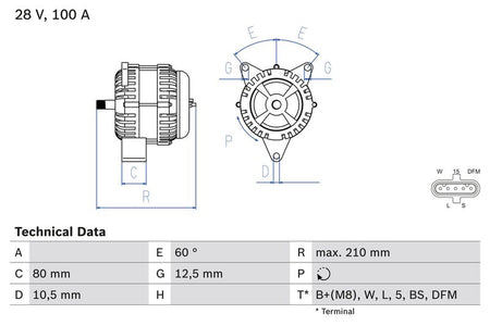 Bosch 0986048110 Alternator - 1
