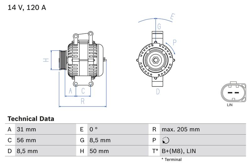 Bosch 0986049010 Alternator - 1