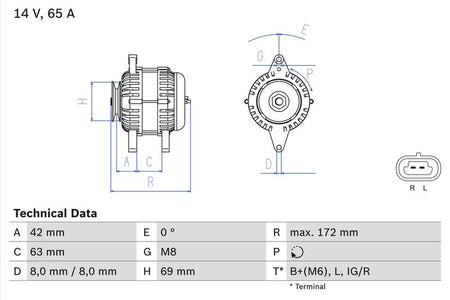 Bosch 0986049051 Alternator - 1