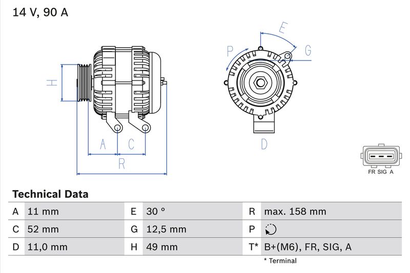 Bosch 0986049121 Alternator - 1