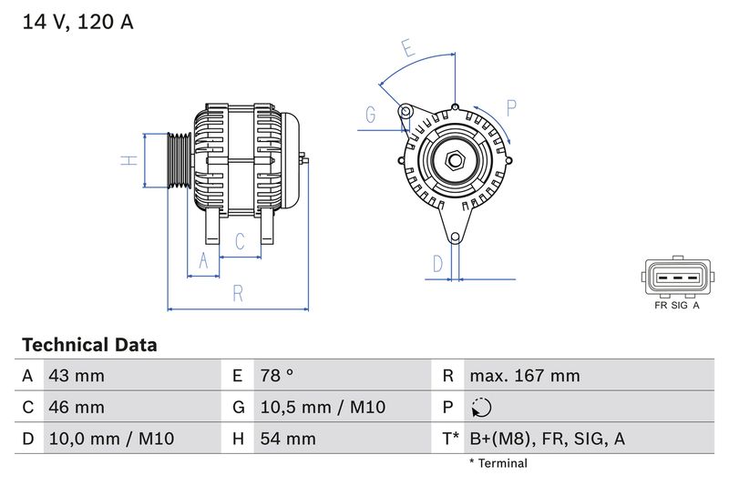 Bosch 0986049171 Alternator - 1