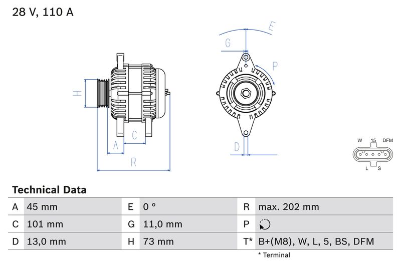 Bosch 0986049350 Alternator - 1