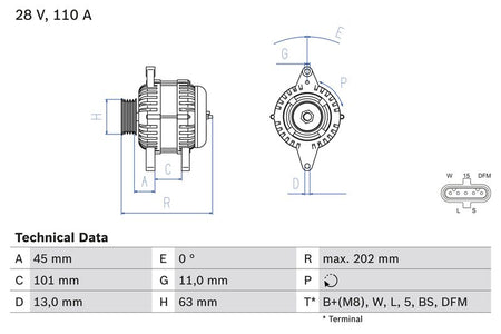 Bosch 0986049360 Alternator - 1