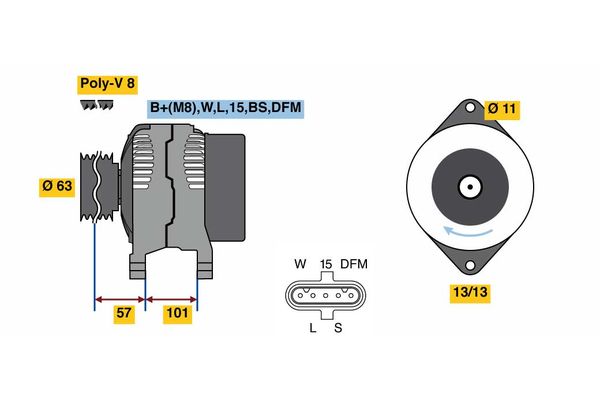 Bosch 0986049360 Alternator - 2