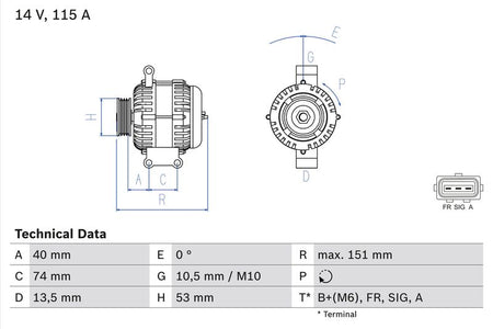Bosch 0986049460 Alternator - 1