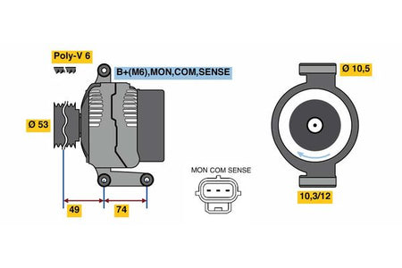 Bosch 0986049460 Alternator - 2