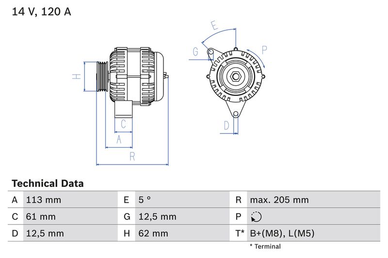 Bosch 0986049530 Alternator - 1