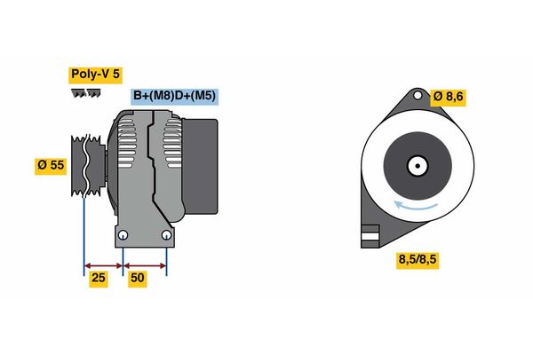Bosch 0986049540 Alternator - 1