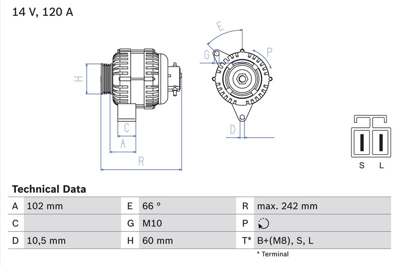Bosch 0986049550 Alternator - 1