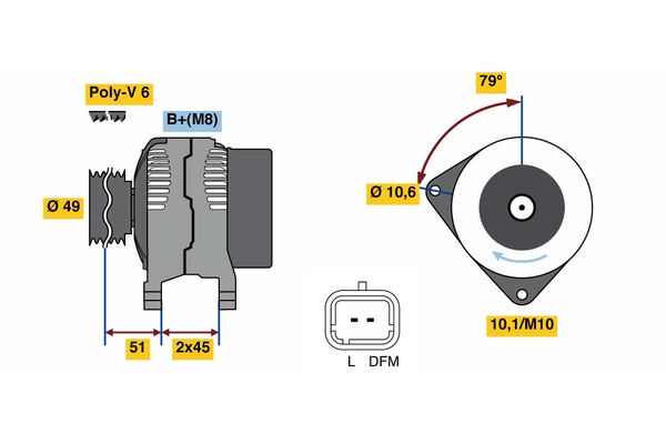 Bosch 0986049560 Alternator - 2