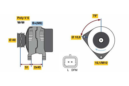 Bosch 0986049560 Alternator - 2