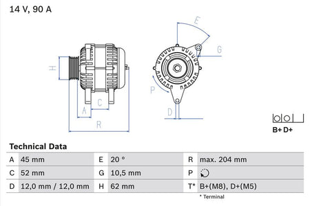 Bosch 0986049610 Alternator - 1