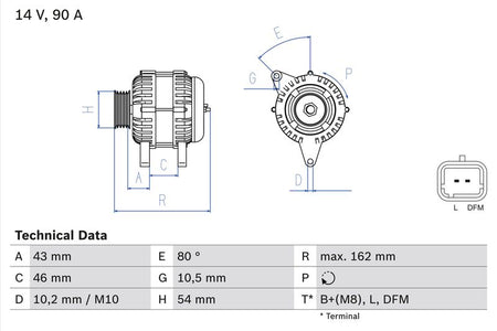 Bosch 0986049700 Alternator - 1