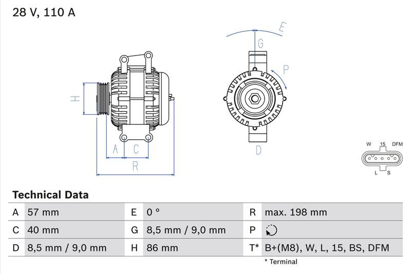 Bosch 0986049780 Alternator - 1