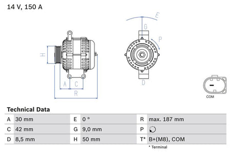 Bosch 0986080040 Alternator - 1
