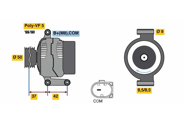 Bosch 0986080040 Alternator - 2