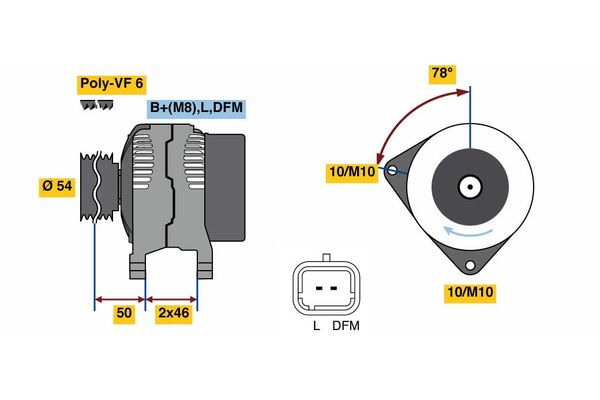 Bosch 0986080190 Alternator - 2