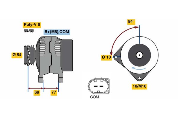 Bosch 0986080350 Alternator - 2