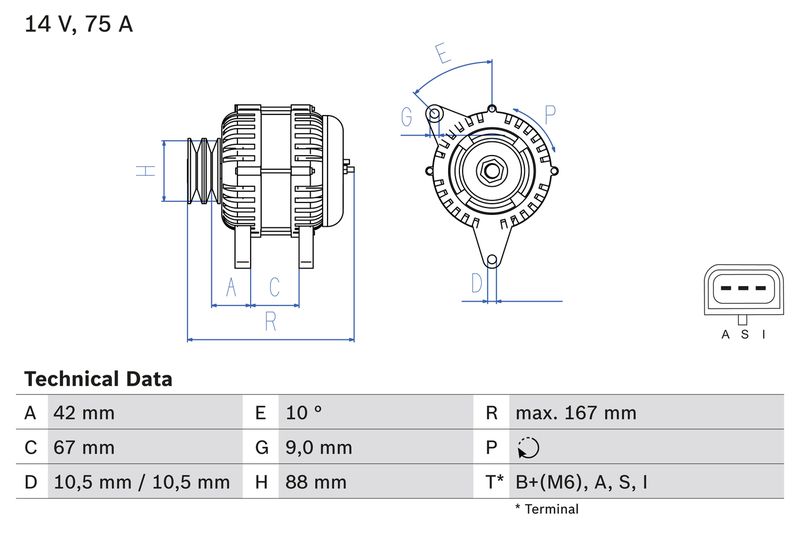 Bosch 0986080390 Alternator - 1