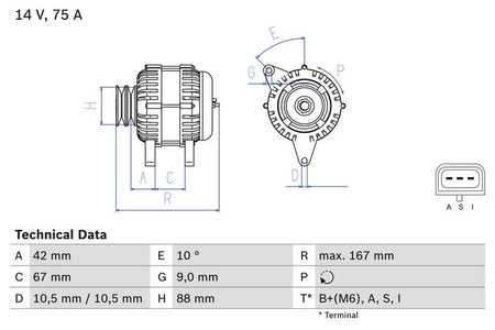 Bosch 0986080390 Alternator - 1