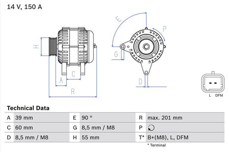 Bosch 0986080400 Alternator - 1