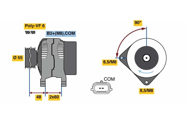 Bosch 0986080410 Alternator - 2