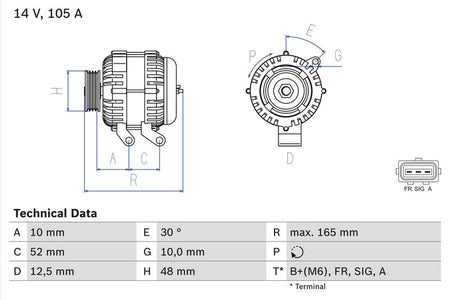 Bosch 0986080440 Alternator - 1