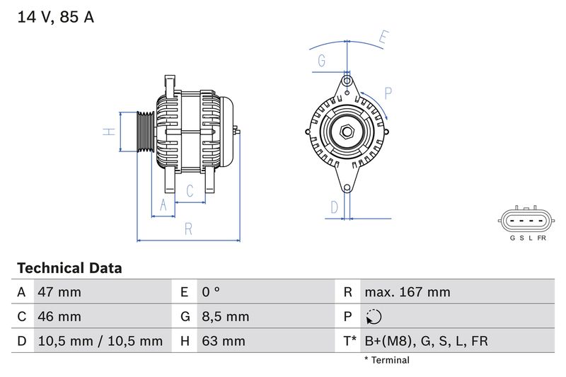 Bosch 0986080480 Alternator - 1