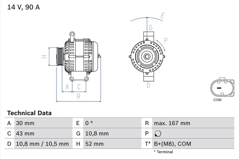 Bosch 0986080500 Alternator - 1