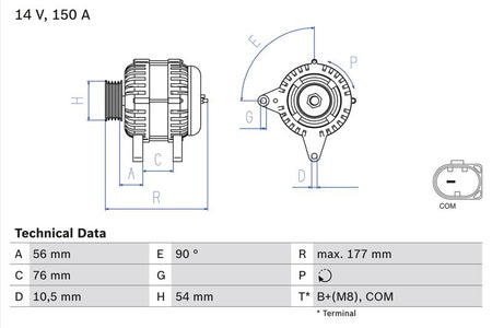 Bosch 0986080580 Alternator - 1