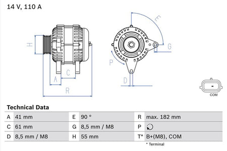 Bosch 0986080710 Alternator - 1