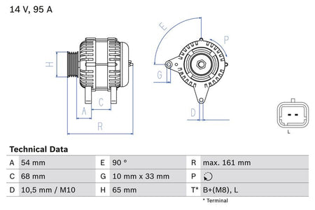 Bosch 0986080960 Alternator - 1