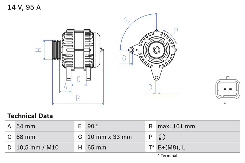 Bosch 0986080960 Alternator - 1