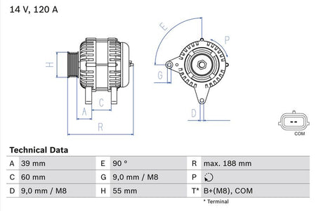 Bosch 0986080990 Alternator - 1