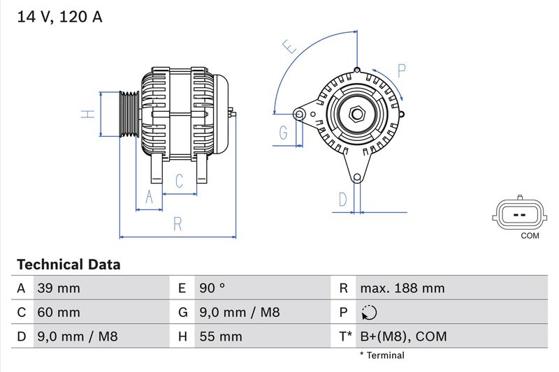 Bosch 0986080990 Alternator - 1