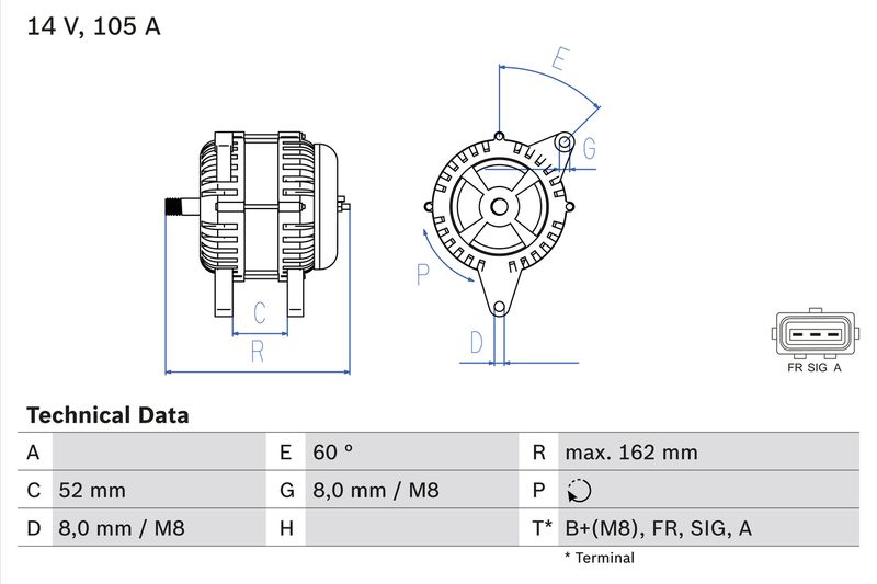 Bosch 0986081090 Alternator - 1