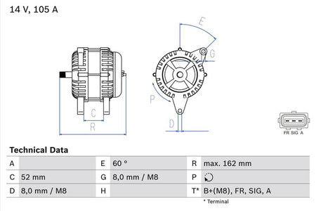 Bosch 0986081090 Alternator - 1