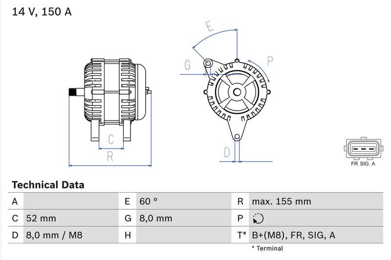Bosch 0986081140 Alternator - 1