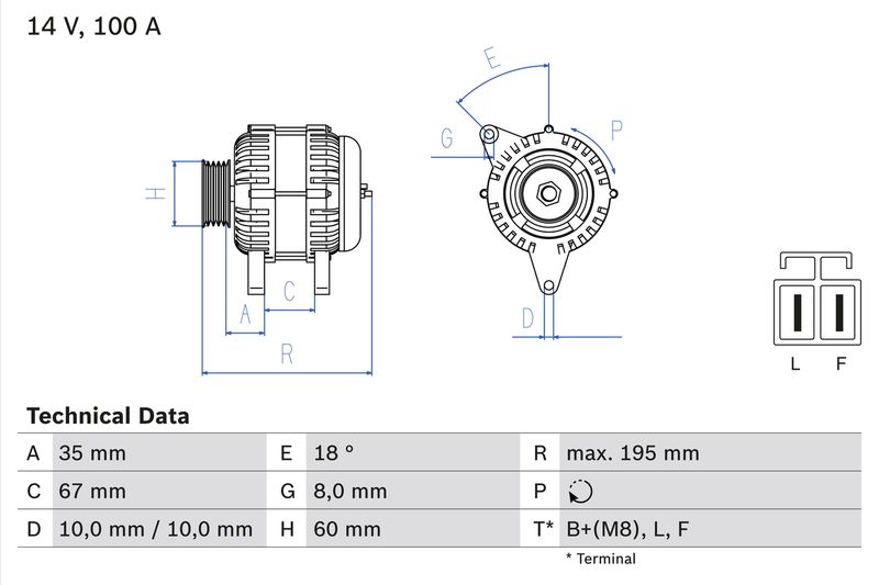 Bosch 0986081150 Alternator - 1